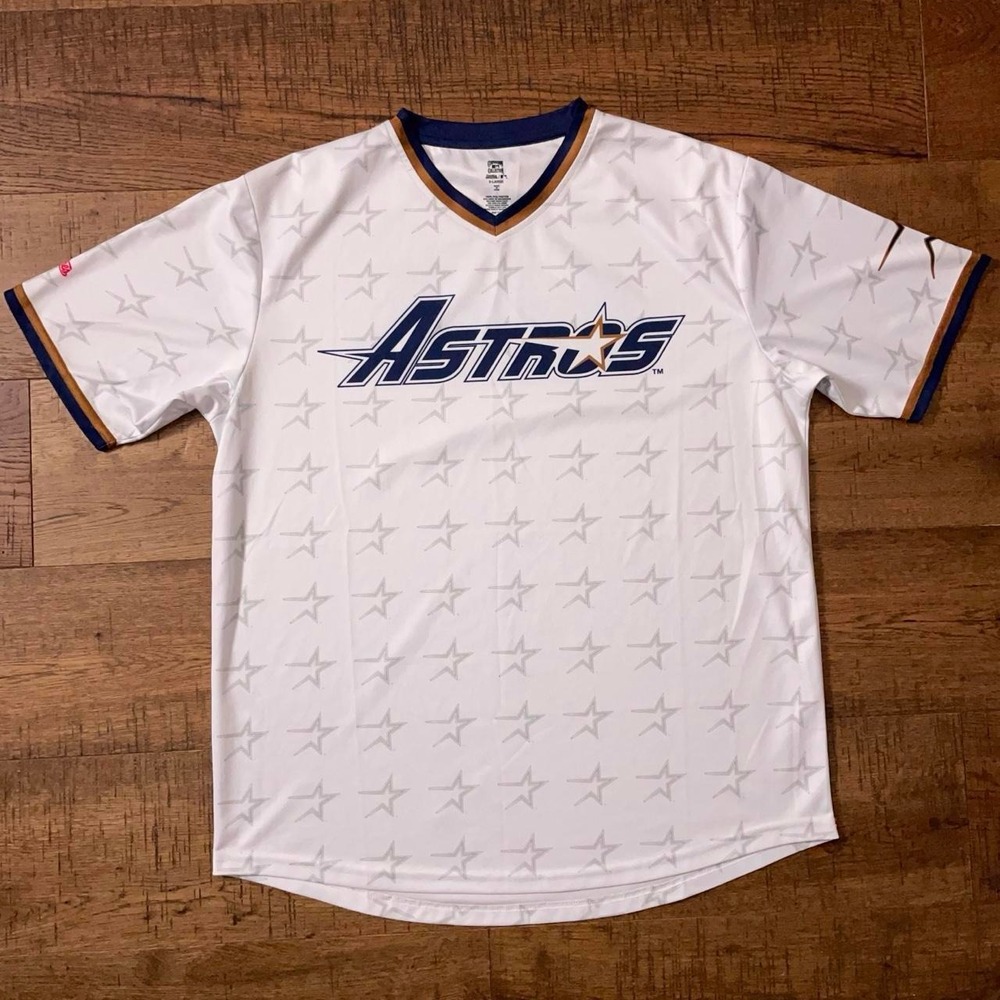 Stitches Houston Astros Jersey Mens XL White Streetwear Monogram Cooperstown